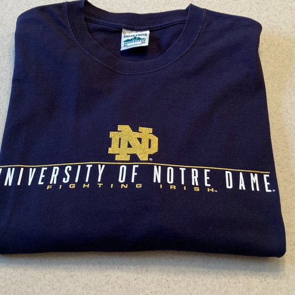 Notre Dame Navy Long Sleeve T Shirt Size M Unisex - Picture 11 of 11